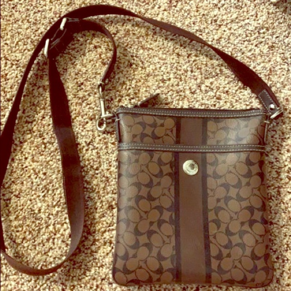 Black and brown coach satchel